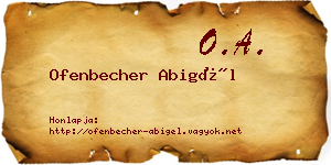 Ofenbecher Abigél névjegykártya